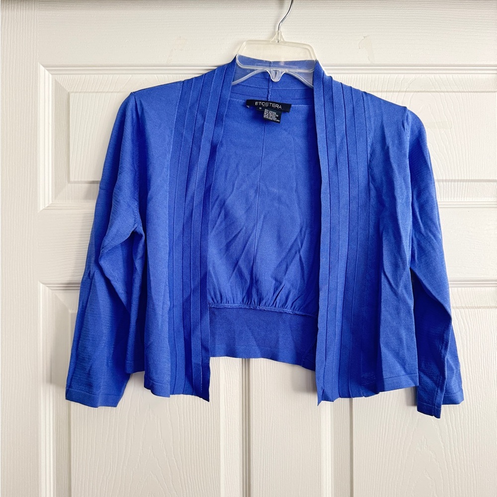 Etcetera Periwinkle Open Front Cardigan